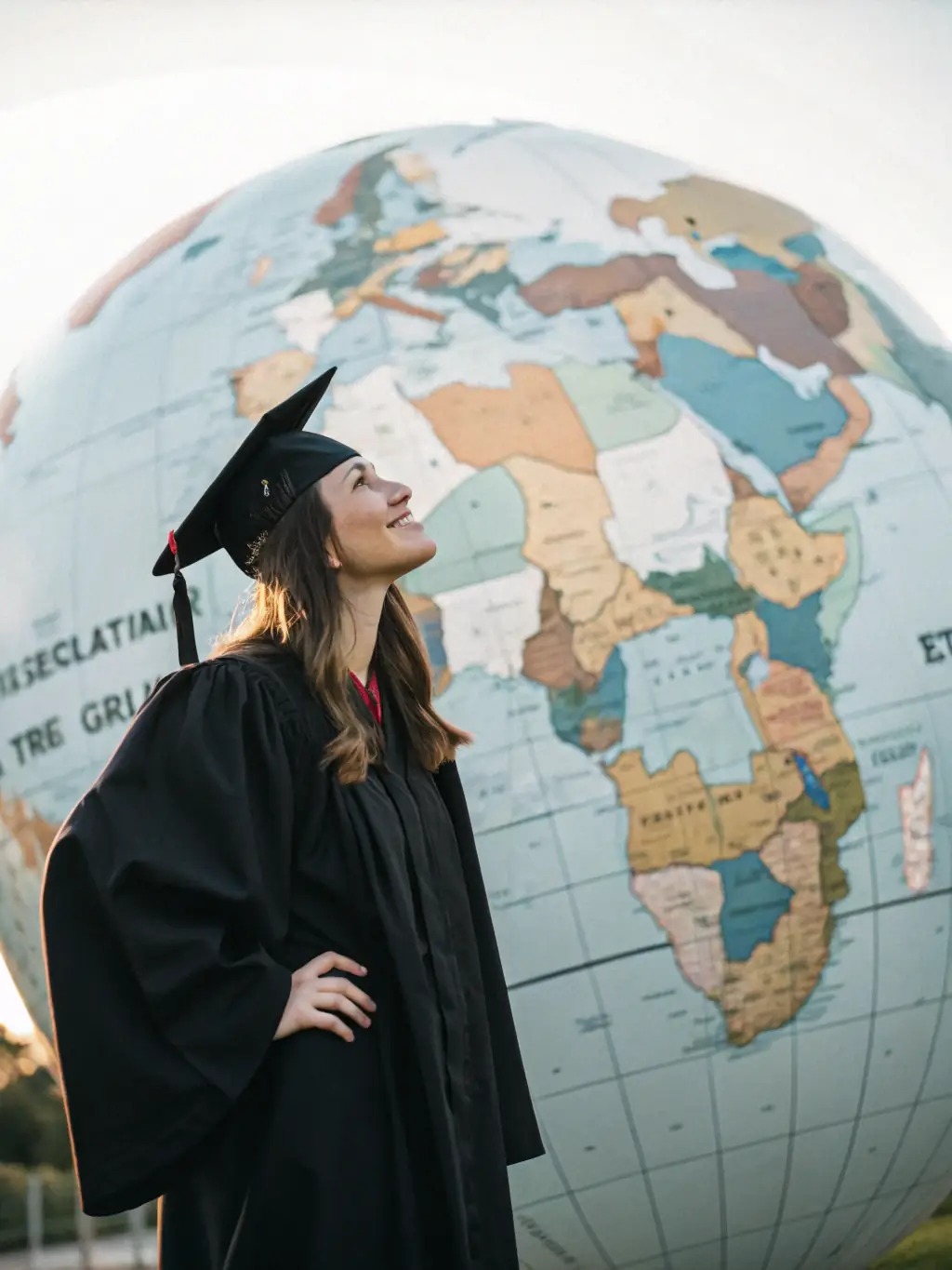 A photo of a young adult who grew up in an SOS Village, now graduating from university with honors.